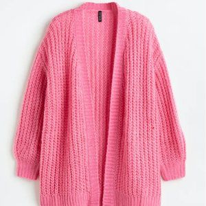 NWOT H&M Oversized Cardigan - Pink - Size L